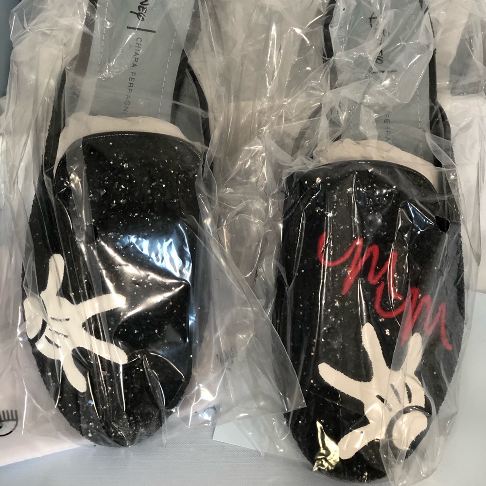 Chiara Ferragni Mickey Mouse glitter mules size 38